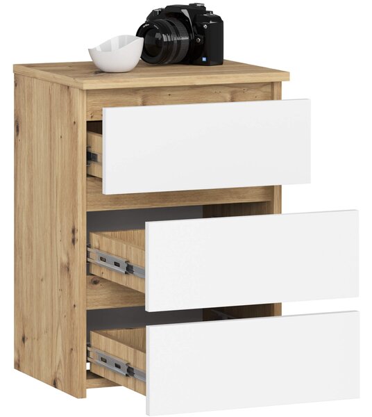 Ak furniture Komoda CL3 40 cm dub artisan/bílá