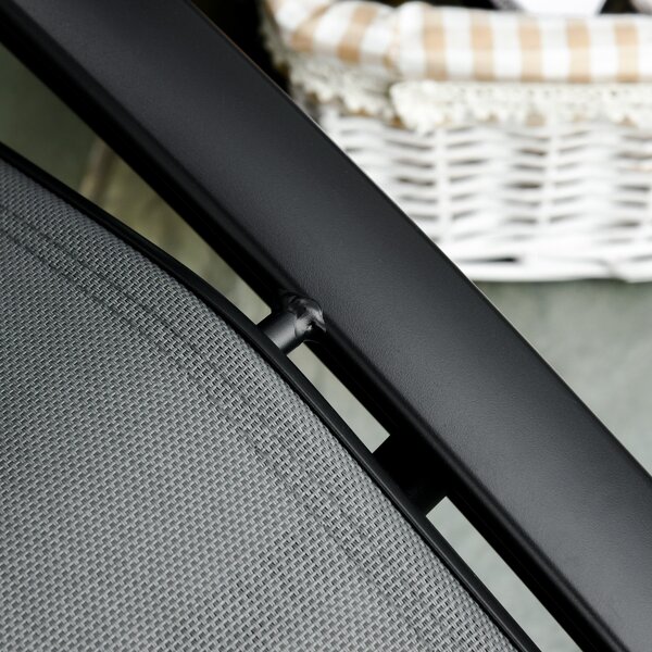 Outsunny moderní zahradní lehátko s nastavitelným opěradlem a odnímatelným polštářem z hliníkového textilenu dim. 171Š x 64H x 82V cm Šedé | Aosom