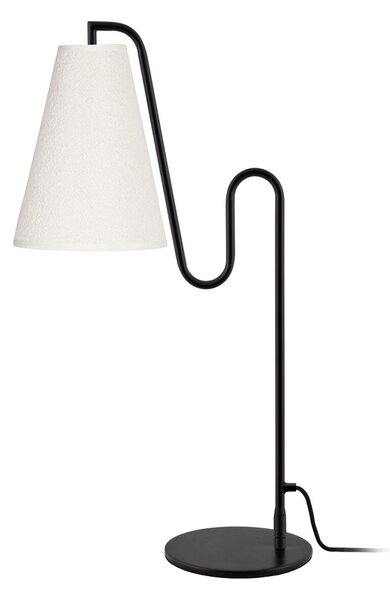 Stolní lampa Globen Lighting, Lou, Bílá, Obývací pokoj, Tkanina / Textil, Design