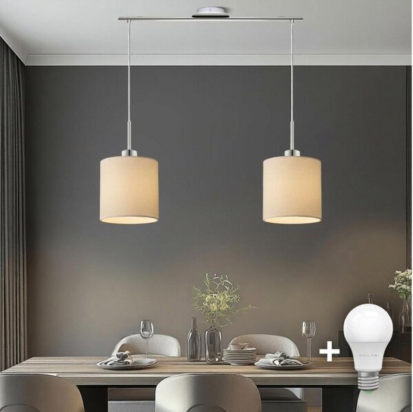 Eglo - LED Lustr na lanku TUNJA 2xE27/60W/230V krémová