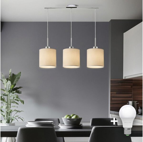 Eglo - LED Lustr na lanku TUNJA 3xE27/60W/230V krémová