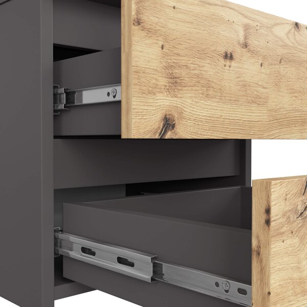 Ak furniture Noční stolek CL2 40 cm grafitově šedý/dub artisan