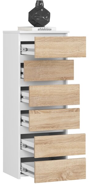 Ak furniture Komoda CL6 40 cm bílá/dub sonoma