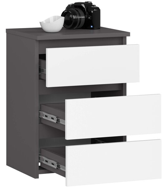 Ak furniture Komoda CL3 40 cm grafitově šedá/bílá