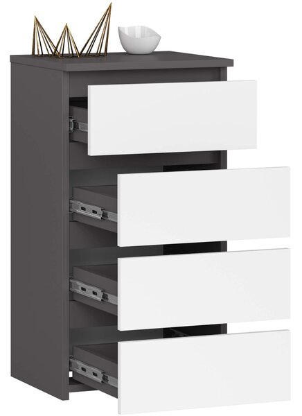 Ak furniture Komoda CL4 40 cm grafitově šedá/bílá