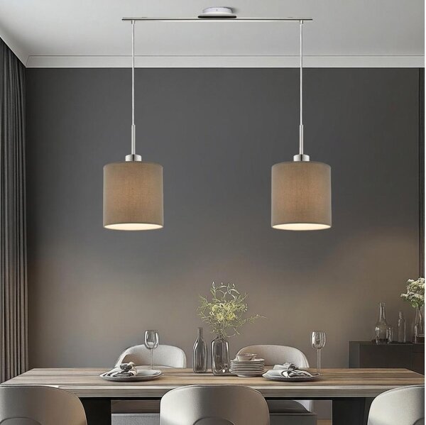 Eglo - LED Lustr na lanku TUNJA 2xE27/60W/230V taupe