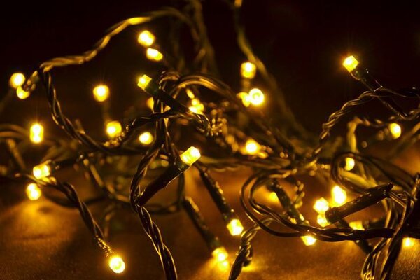 Vánoční LED řetěz 4 m, 40 LED, teple bílý, zelený kabel