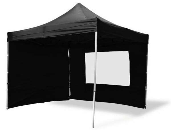 Zahradní párty stan nůžkový PROFI 3x3 m černý + 4 boční stěny