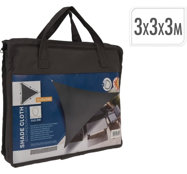PROGARDEN Stínící plachta trojúhelník 3x3x3m šedá KO-C46400520