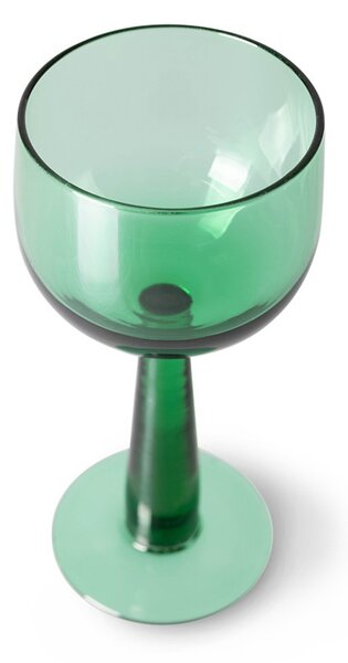 Set 4ks zelená sklenice na víno na vysoké noze The Emeralds - Ø 8*17cm/ 200ml - HKLIVING