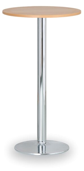 Koktejlový stůl OLYMPO II, průměr 600 mm, chromovaná podnož, deska buk