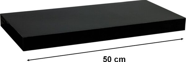 STILISTAVOLATO 31045 Nástěnná police - lesklá černá 50 cm