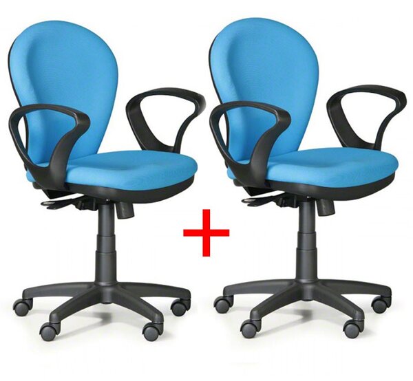 Kancelářská židle LEA 1+1 ZDARMA, světle modrá