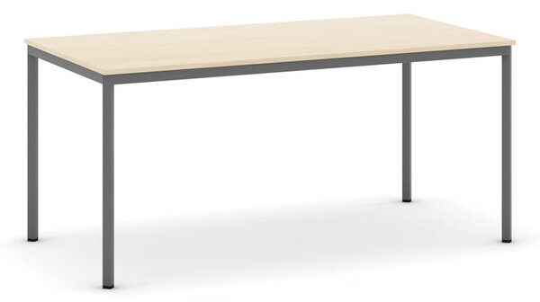Jídelní stůl, 160x80 cm, tmavě šedá podnož, bříza