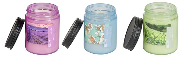 Sada 3 vonných svíček FRUITY BLOOM Sojový vosk Svěží tóny Květinové tóny