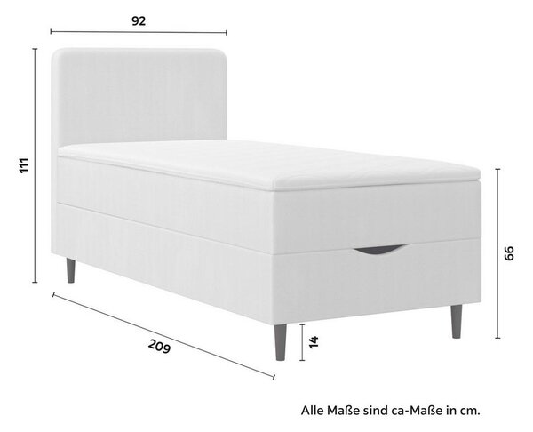 Boxspringová postel VIDA 90x200, krémová, s topperem
