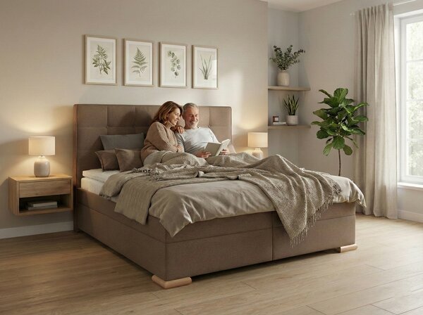 Postel boxspring s úložným prostorem CRISTALLO plocha spaní 160x200