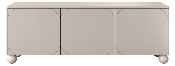 Moderní TV stolek Sonatia II 150 cm na kulatých nožkách - kašmír
