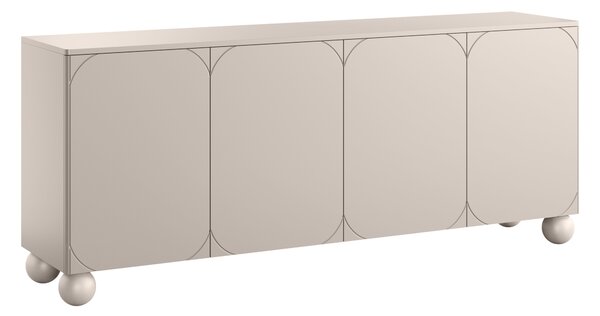 Komoda Sonatia II 200 cm čtyřdveřová - kašmír / nohy koule