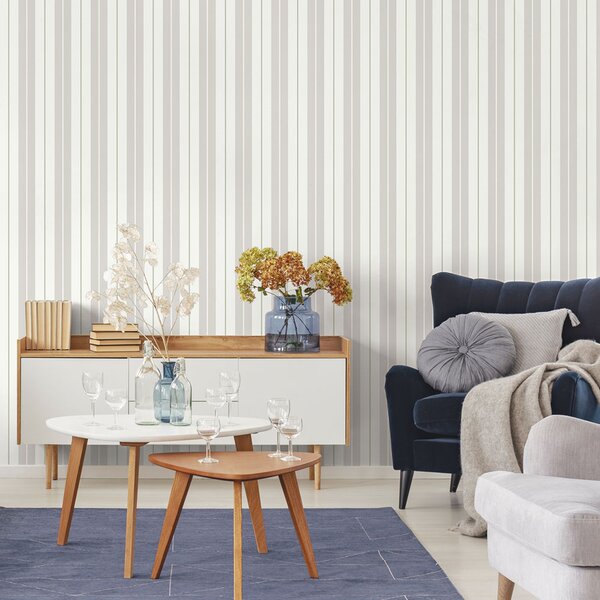 Vliesová tapeta na zeď, šedo-zelená, pruhy, 9815-5, Essential Stripes, ICH Wallcoverings
