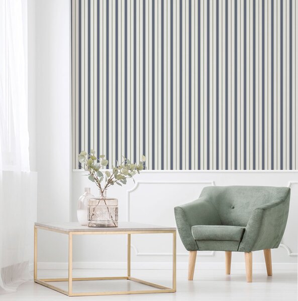 Vliesová tapeta na zeď, modro-zelená, pruhy, 9816-1, Essential Stripes, ICH Wallcoverings