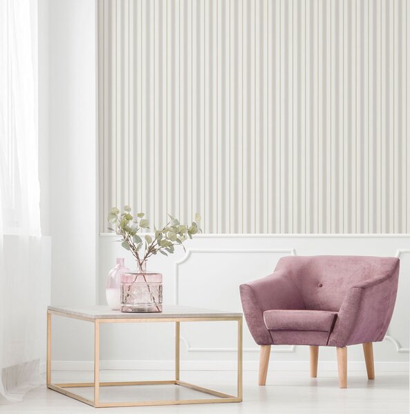 Vliesová tapeta na zeď, šedo-béžová, pruhy, 9816-3, Essential Stripes, ICH Wallcoverings