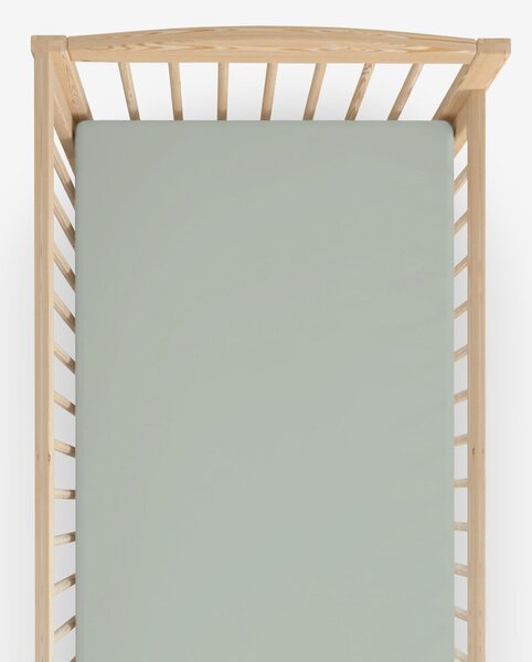 Goldea bavlněné prostěradlo do dětské postýlky - šalvějově zelené 60 x 120 cm