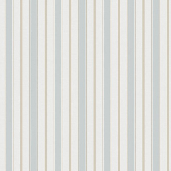 Vliesová tapeta na zeď, modro-béžová, pruhy, 9816-5, Essential Stripes, ICH Wallcoverings