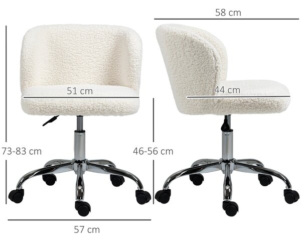 HOMCOM Designová kancelářská židle - nastavitelná výška, otočná - základna z chromované oceli s efektem vlněného povrchu | Aosom