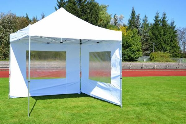 Zahradní párty stan nůžkový PROFI 3x3 m bílý + 2 boční stěny