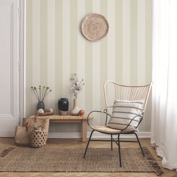 Vliesová tapeta na zeď, béžová, pruhy, 9814-2, Essential Stripes, ICH Wallcoverings