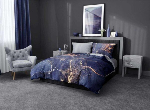 FARO Povlečení bavlněný satén Minerál Blue Bavlna - Satén, 140/200, 70/90 cm