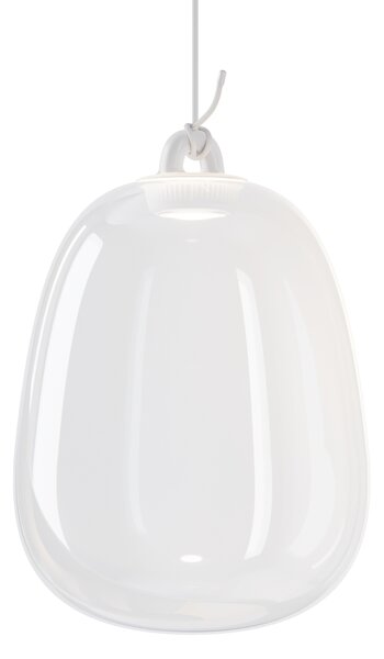 Lodes 21813 0027 Obló large, závěs z čirého foukaného skla, 1x7W LED 2700K, Ø24,5x34,7cm