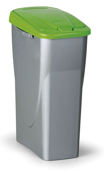 Plastový odpadkový koš s víkem 40 L, zelené víko
