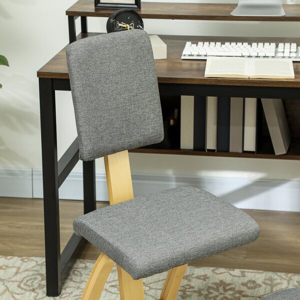 HOMCOM Ergonomická Kolenní Židle s Opěrkou, Houpací Kolenní Sedák, Ergonomická Dřevěná Židle, Ortopedická Kancelářská Židle, Korektor Držení Těla, Úle