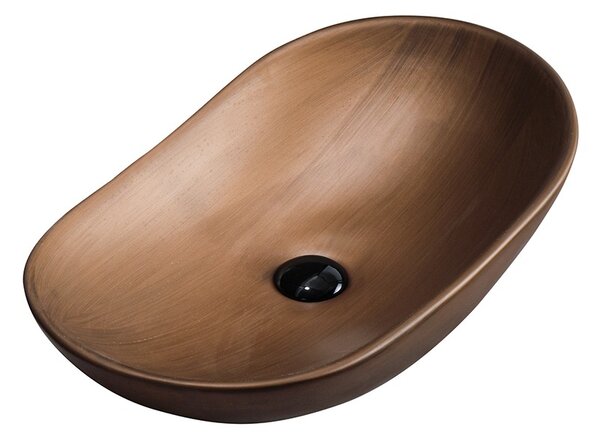 BPS-koupelny Keramické umyvadlo na desku HYD-LA-BR-625 62,5x36,5 cm, hnědé
