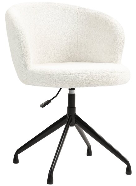 HOMCOM Ergonomická kancelářská židle, pracovní židle, otočná židle, výškově nastavitelná, nosnost 120 kg, čalounění z tkaniny Bouclé pro obývací pokoj