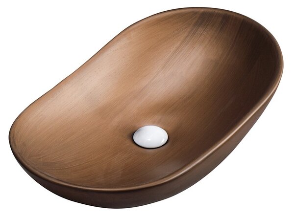 BPS-koupelny Keramické umyvadlo na desku HYD-LA-BR-625 62,5x36,5 cm, hnědé