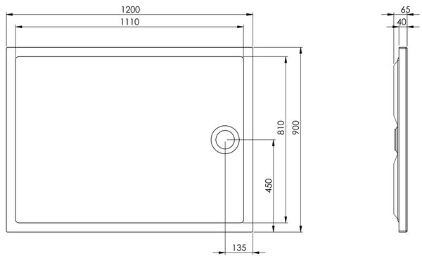 Roca Granada obdélníková sprchová vanička 120x90 cm bílá A276340000