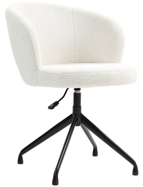 HOMCOM Ergonomická kancelářská židle, pracovní židle, otočná židle, výškově nastavitelná, nosnost 120 kg, čalounění z tkaniny Bouclé pro obývací pokoj