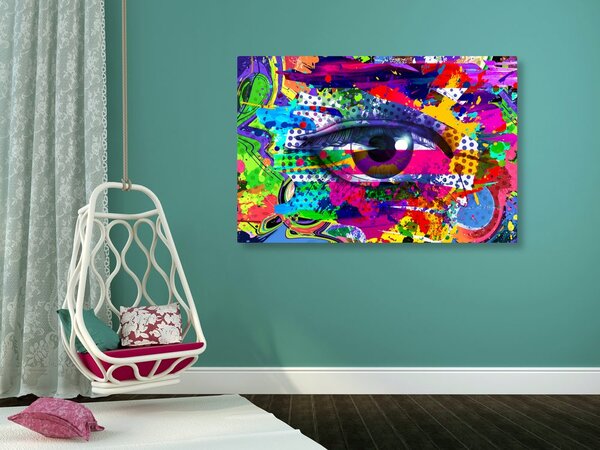 Obraz lidské oko v pop-art stylu