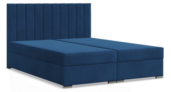 Manželská postel AGEN Velvet 140×200 cm tmavě modrá