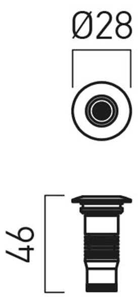 Redo Chodníkové LED svítidlo XGROUND 1W, ø 28 mm, 24V, IP67 Barva světla: 4000K