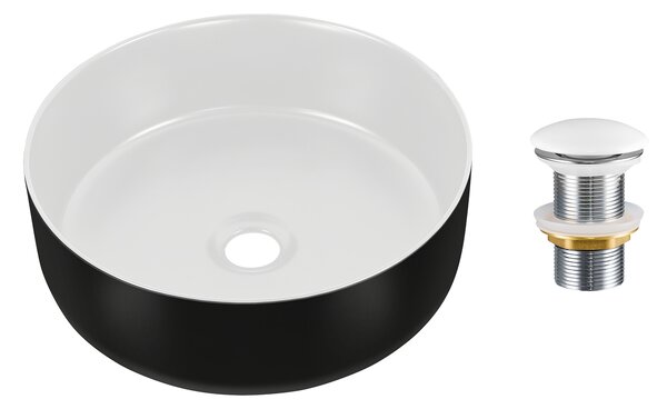 Comad Keramické umyvadlo na desku Simple 8 36x36 + výpusť Click-Clack, bílá
