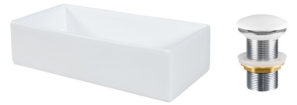 Comad Keramické umyvadlo na desku Gaja 45 45x22 + výpusť Click-Clack, bílá