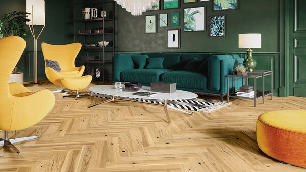 Dřevěná podlaha Barlinek Pure Classico - Dub Ramsey Herringbone 5G
