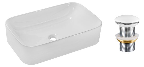 Comad Keramické umyvadlo na desku Kati 60 61x38 + výpusť Click-Clack, bílá