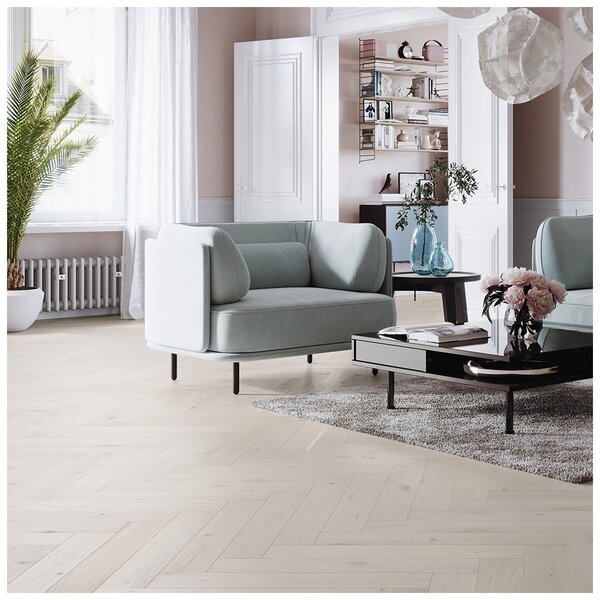 Dřevěná podlaha Barlinek Pure Classico - Dub Cappuccino Herringbone 5G