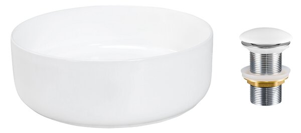 Comad Keramické umyvadlo na desku Maja 36,5x36,5 + výpusť Click-Clack, bílá
