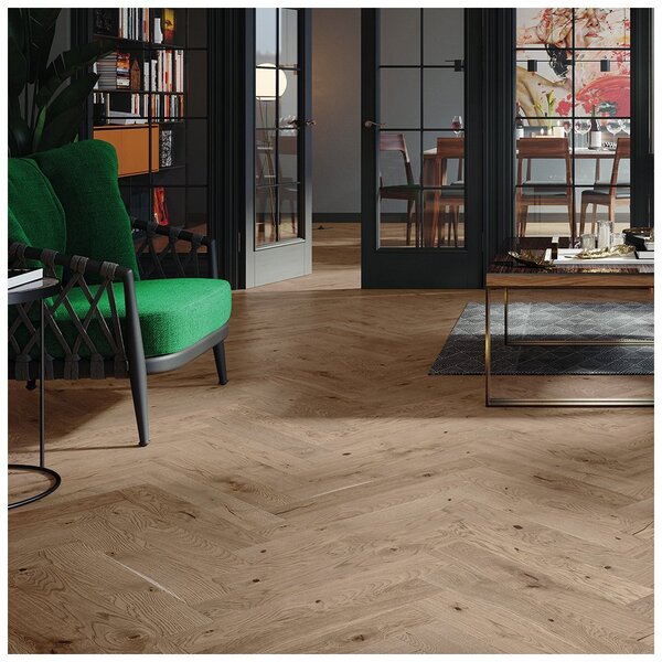 Dřevěná podlaha Barlinek Pure Classico - Dub Serene Herringbone 5G